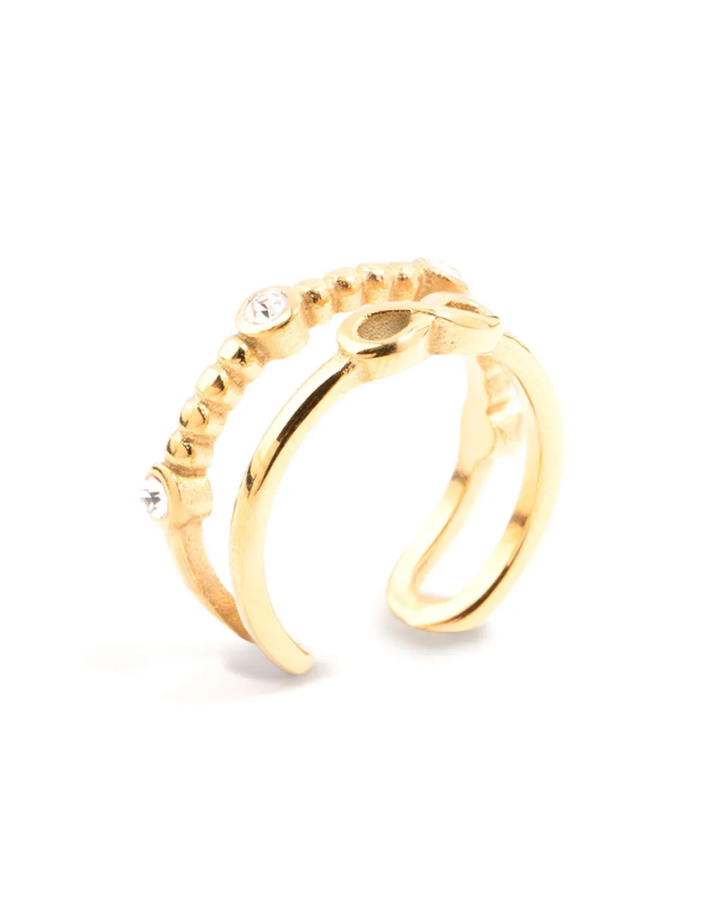 Waterproof Gold Plated Stainless Steel Infinity Tier Ring