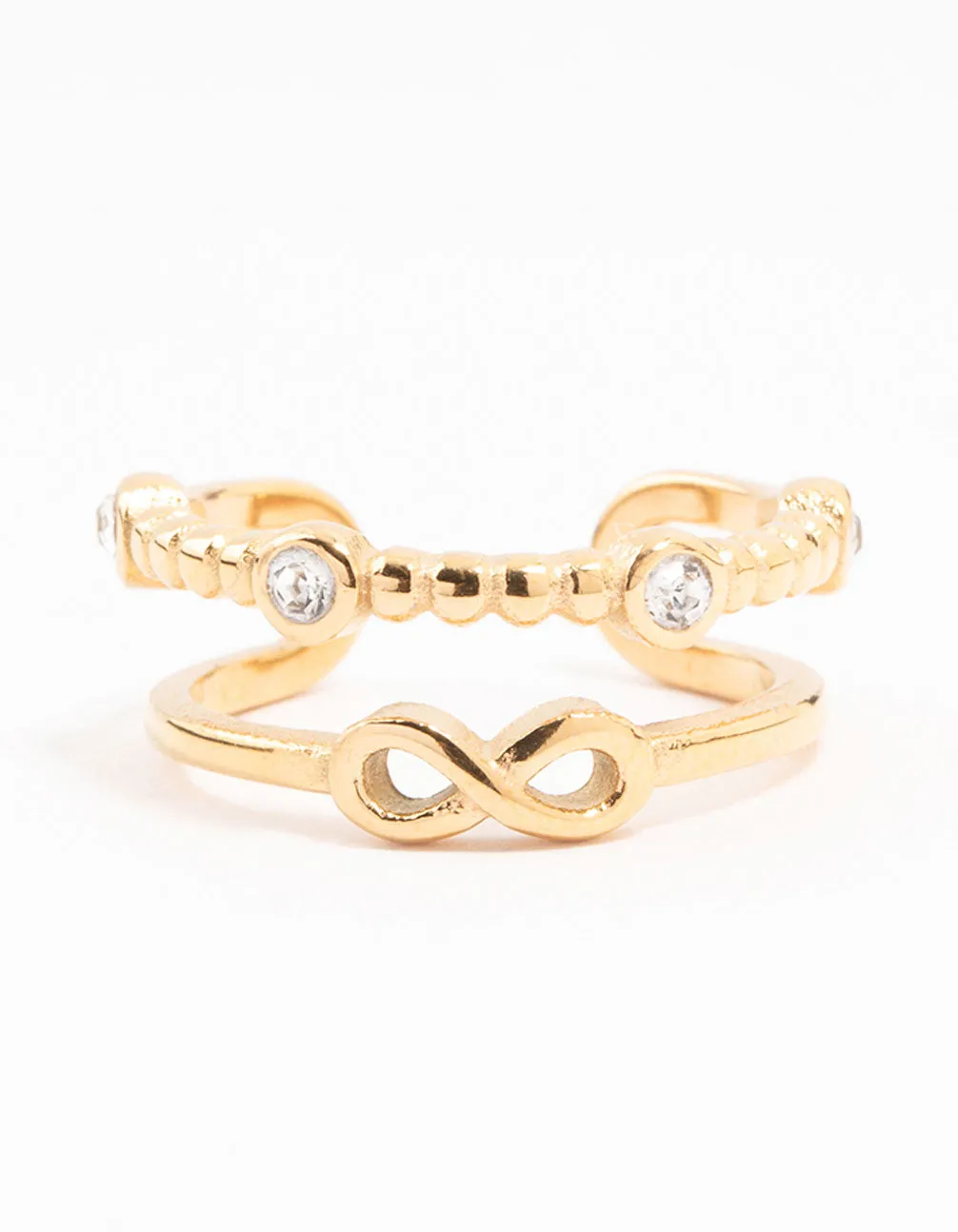 Waterproof Gold Plated Stainless Steel Infinity Tier Ring