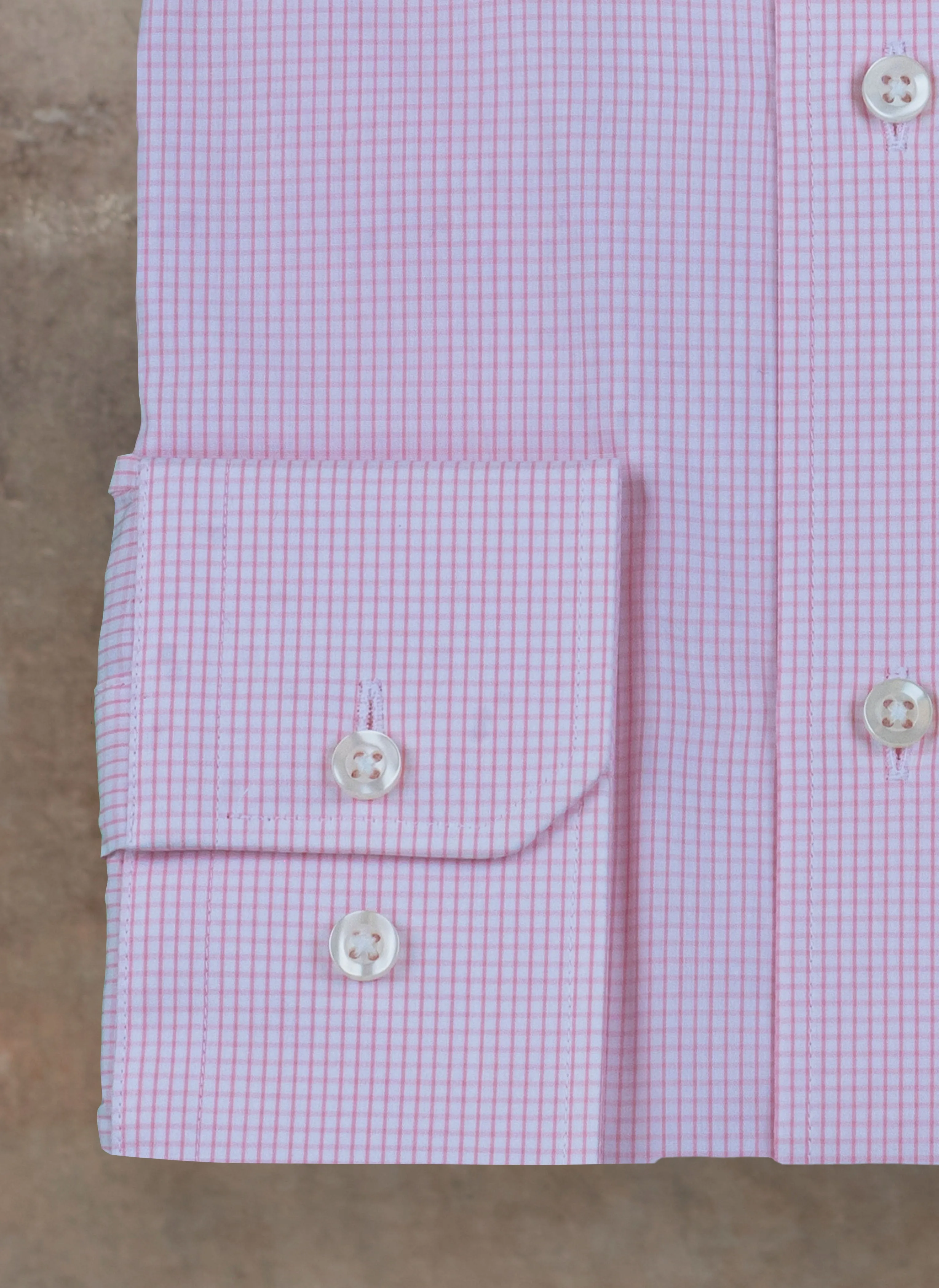 William Fullest Fit Shirt in Light Pink and White Check