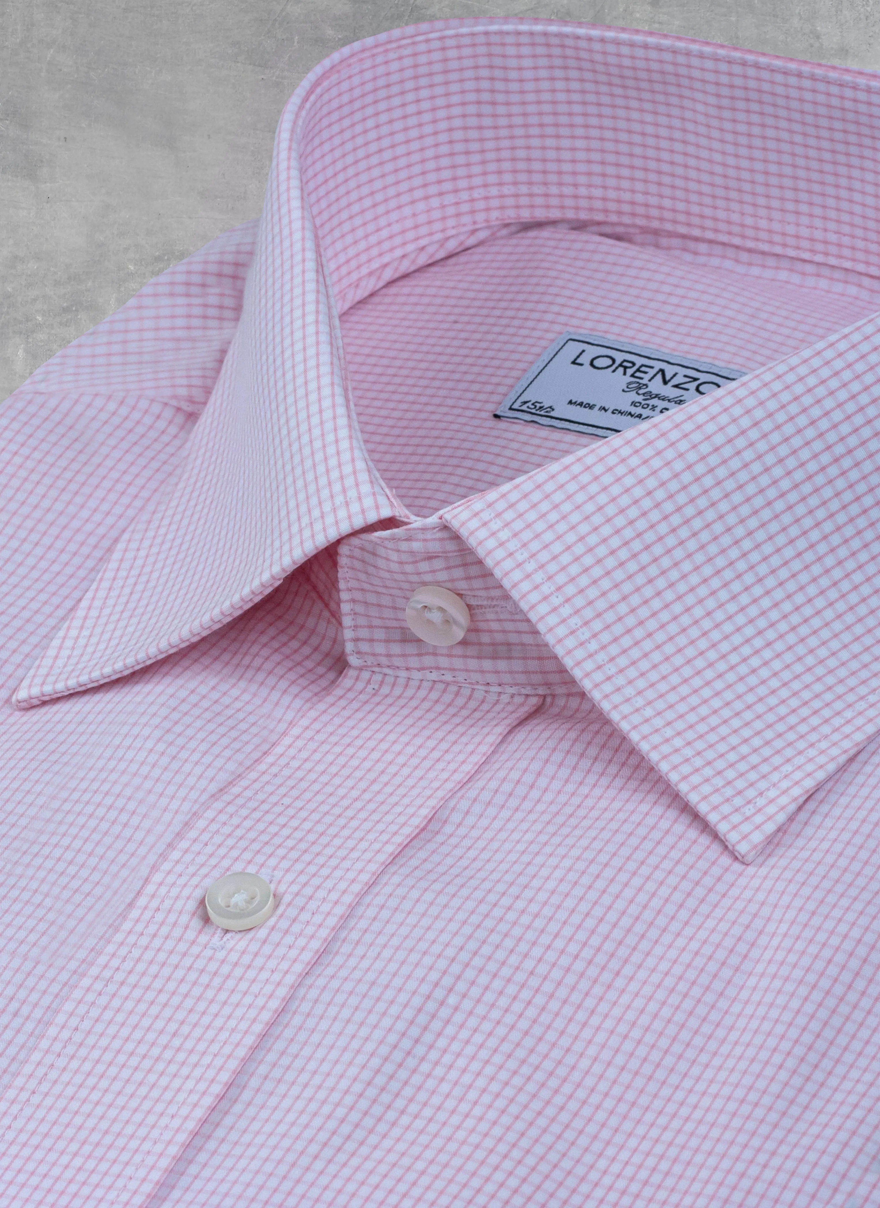 William Fullest Fit Shirt in Light Pink and White Check