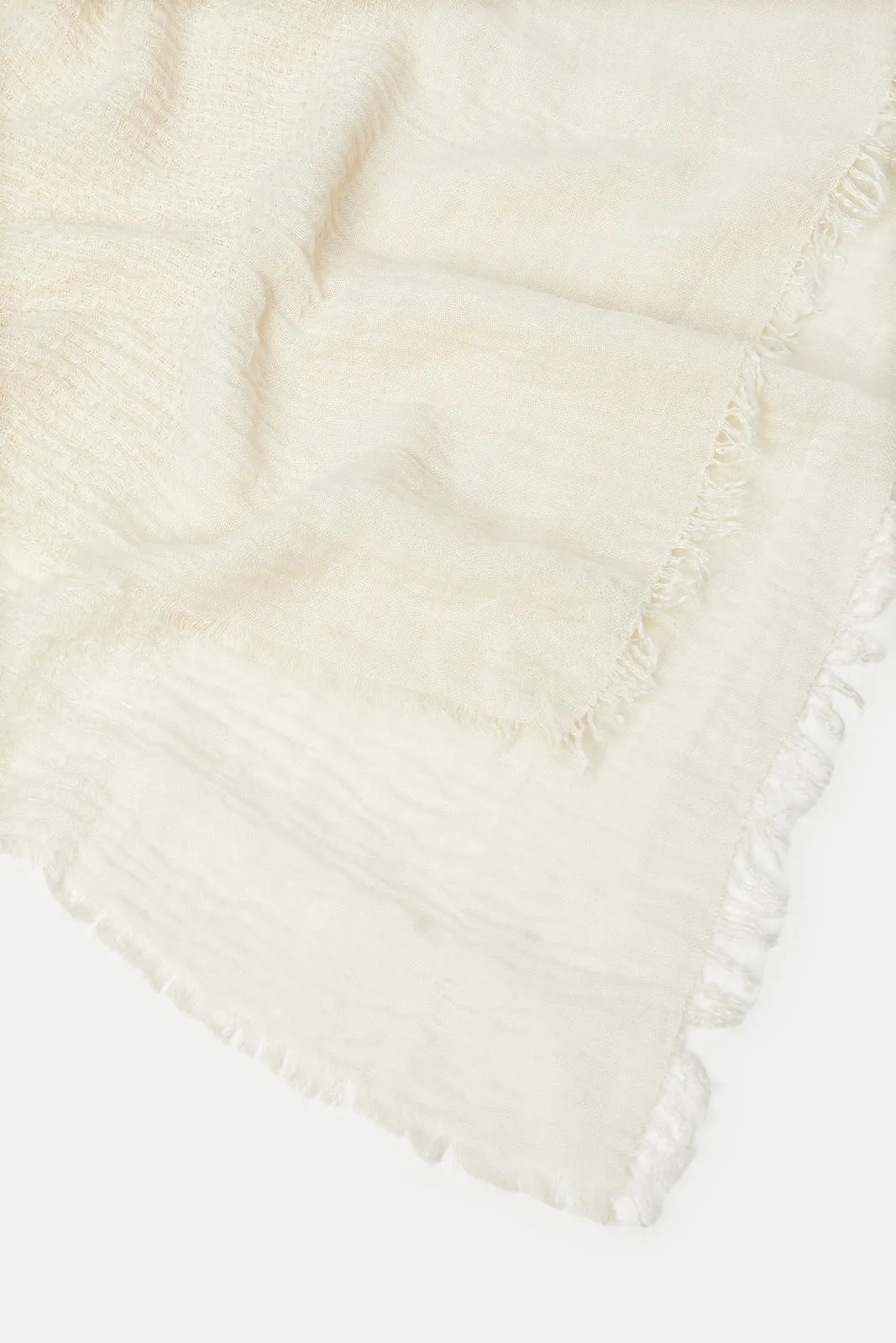 Women Beige Textured Scarf