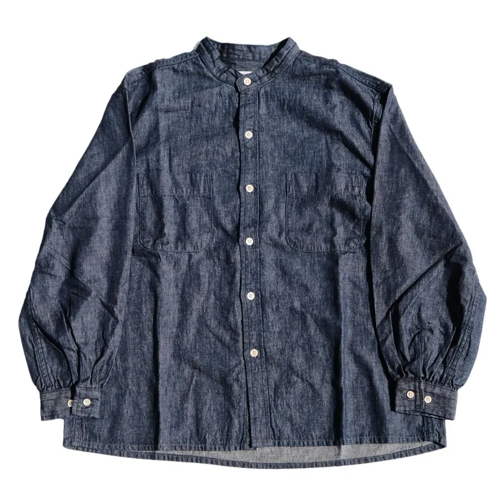 [Women's] Studio D'Artisan Denim Band Collar Shirt