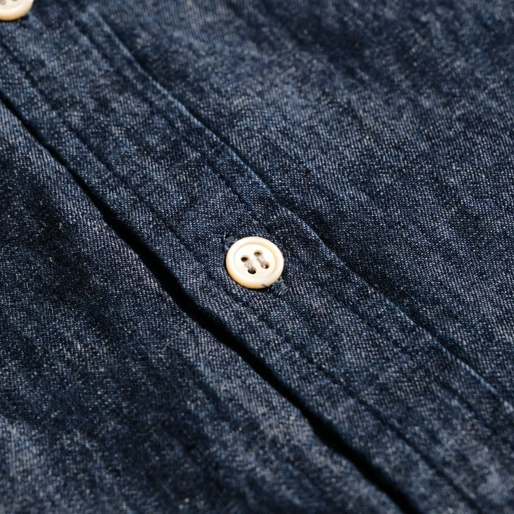 [Women's] Studio D'Artisan Denim Band Collar Shirt