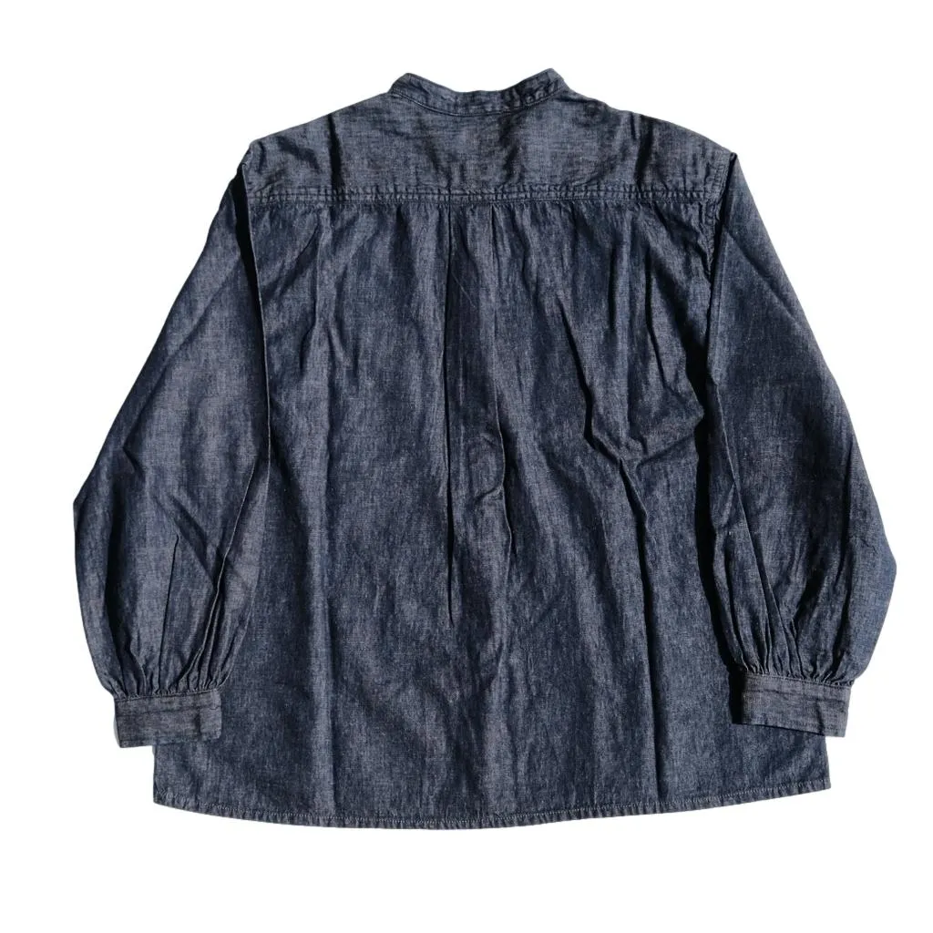 [Women's] Studio D'Artisan Denim Band Collar Shirt