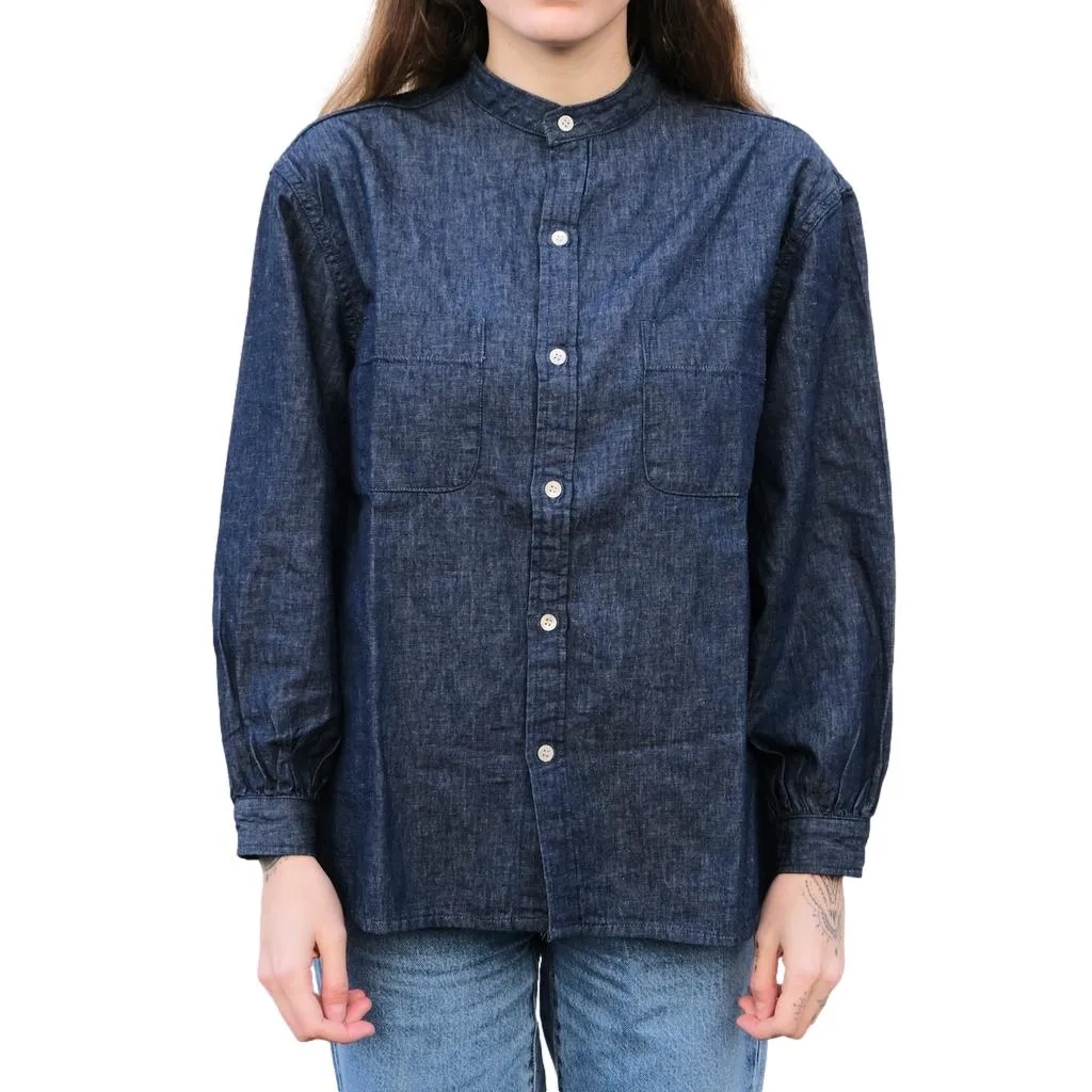 [Women's] Studio D'Artisan Denim Band Collar Shirt