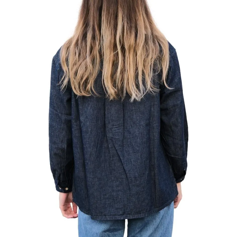 [Women's] Studio D'Artisan Denim Band Collar Shirt