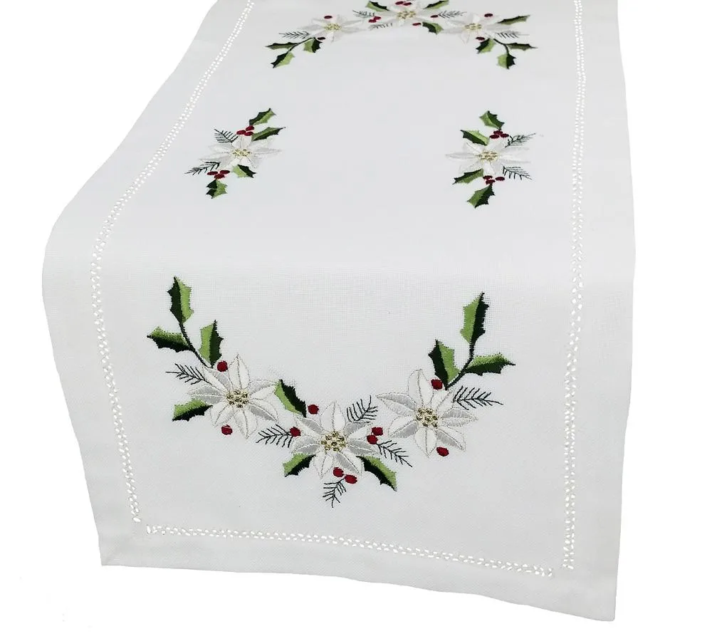 XD68036 Country Poinsettia Table Runner