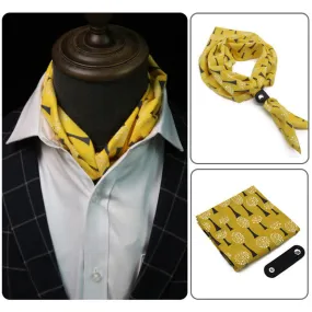 Yellow & White Dandelions Square Scarf with Scarf Buckle